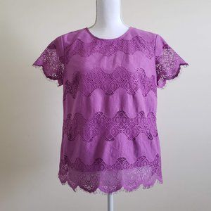Banana Republic Scalloped Lace Top Size Medium